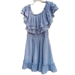 Bluivy swiss dot boho ruffled dress sz M NWOT (0098)